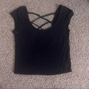 Cross back black top